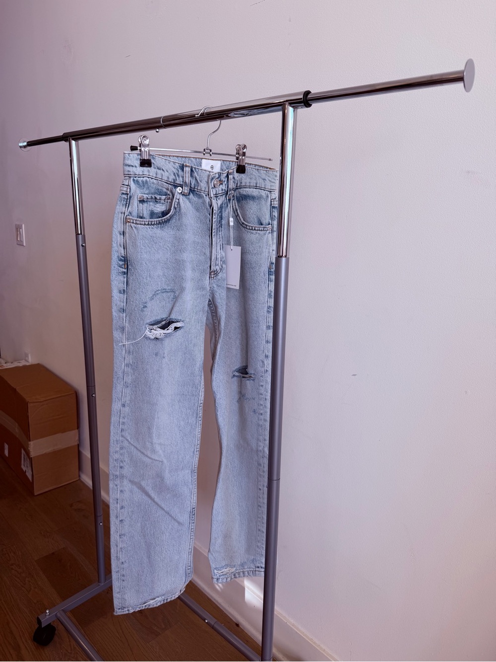 Anine Bing Kate Jean Light Blue Distressed Women's Jeans